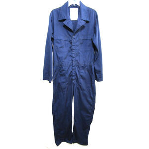 US Navy Blue Shipboard Long Sleeve Utility Workwear Coveralls Men Sz 40L